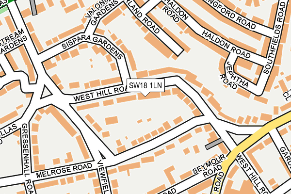 SW18 1LN map - OS OpenMap – Local (Ordnance Survey) SW18 1LN map - OS OpenMap – Local (Ordnance Survey)