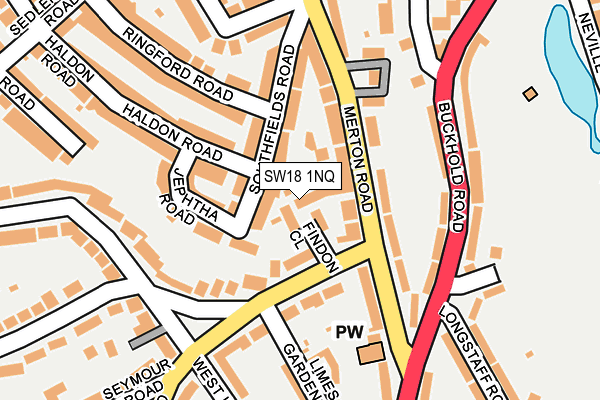 SW18 1NQ map - OS OpenMap – Local (Ordnance Survey) SW18 1NQ map - OS OpenMap – Local (Ordnance Survey)