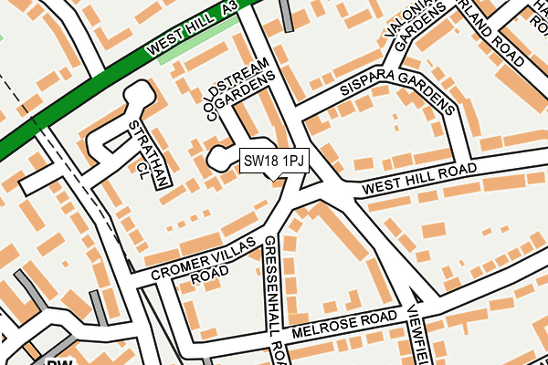 SW18 1PJ map - OS OpenMap – Local (Ordnance Survey) SW18 1PJ map - OS OpenMap – Local (Ordnance Survey)
