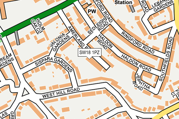 SW18 1PZ map - OS OpenMap – Local (Ordnance Survey) SW18 1PZ map - OS OpenMap – Local (Ordnance Survey)