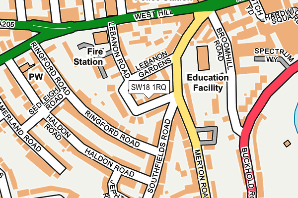 SW18 1RQ map - OS OpenMap – Local (Ordnance Survey) SW18 1RQ map - OS OpenMap – Local (Ordnance Survey)