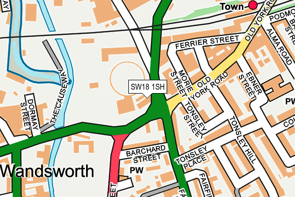 SW18 1SH map - OS OpenMap – Local (Ordnance Survey)