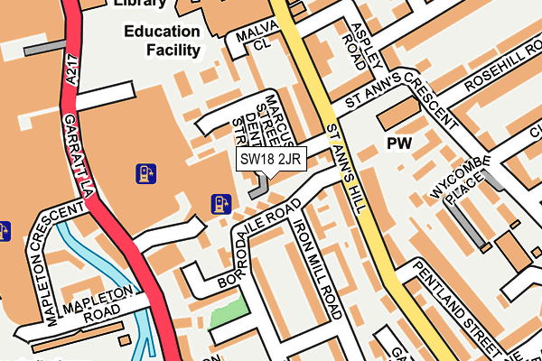 SW18 2JR map - OS OpenMap – Local (Ordnance Survey) SW18 2JR map - OS OpenMap – Local (Ordnance Survey)
