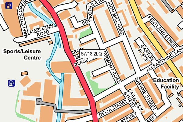 SW18 2LQ map - OS OpenMap – Local (Ordnance Survey) SW18 2LQ map - OS OpenMap – Local (Ordnance Survey)