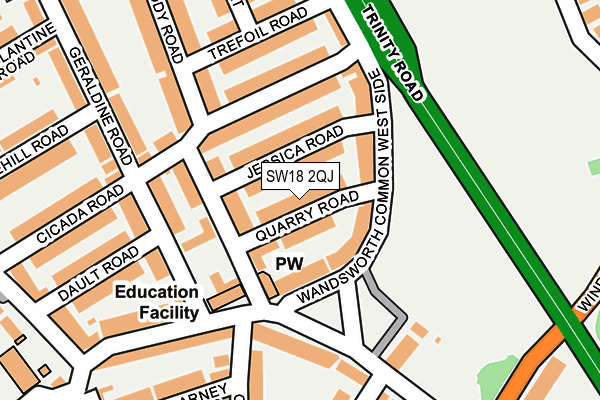 SW18 2QJ map - OS OpenMap – Local (Ordnance Survey) SW18 2QJ map - OS OpenMap – Local (Ordnance Survey)