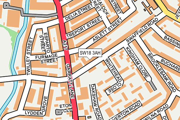SW18 3AH map - OS OpenMap – Local (Ordnance Survey)