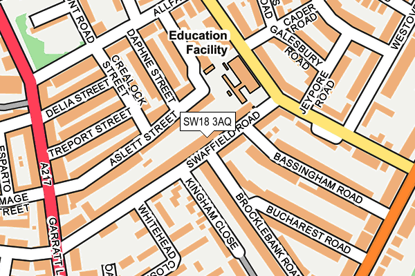 SW18 3AQ map - OS OpenMap – Local (Ordnance Survey)