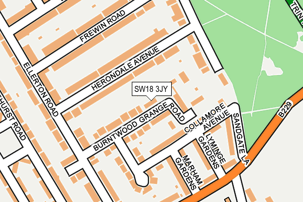 SW18 3JY map - OS OpenMap – Local (Ordnance Survey) SW18 3JY map - OS OpenMap – Local (Ordnance Survey)