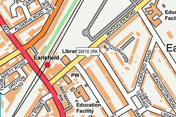 SW18 3PA map - OS OpenMap – Local (Ordnance Survey) SW18 3PA map - OS OpenMap – Local (Ordnance Survey)