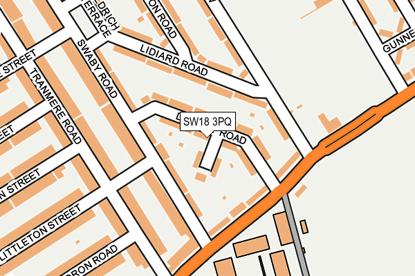 SW18 3PQ map - OS OpenMap – Local (Ordnance Survey) SW18 3PQ map - OS OpenMap – Local (Ordnance Survey)