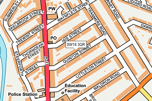 SW18 3QR map - OS OpenMap – Local (Ordnance Survey) SW18 3QR map - OS OpenMap – Local (Ordnance Survey)