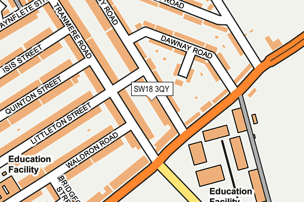 SW18 3QY map - OS OpenMap – Local (Ordnance Survey)