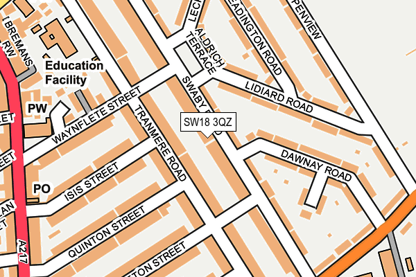 SW18 3QZ map - OS OpenMap – Local (Ordnance Survey) SW18 3QZ map - OS OpenMap – Local (Ordnance Survey)