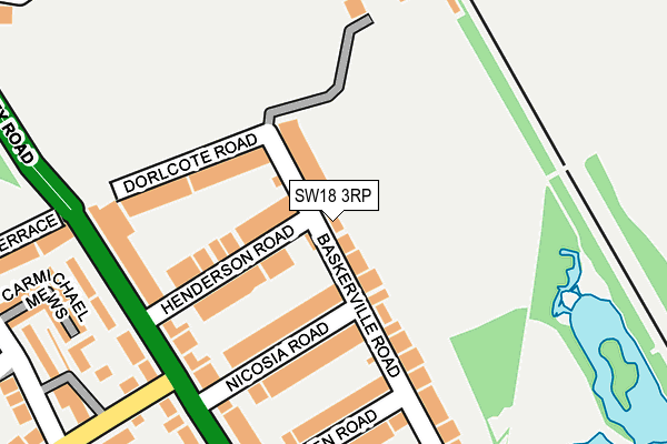 SW18 3RP map - OS OpenMap – Local (Ordnance Survey) SW18 3RP map - OS OpenMap – Local (Ordnance Survey)