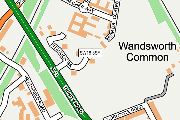 SW18 3SF map - OS OpenMap – Local (Ordnance Survey)