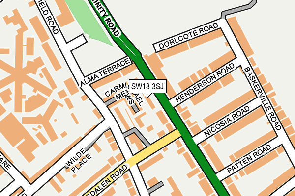 SW18 3SJ map - OS OpenMap – Local (Ordnance Survey) SW18 3SJ map - OS OpenMap – Local (Ordnance Survey)