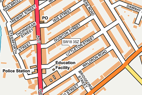 SW18 3SZ map - OS OpenMap – Local (Ordnance Survey)