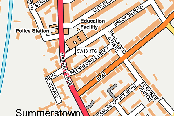 SW18 3TG map - OS OpenMap – Local (Ordnance Survey)