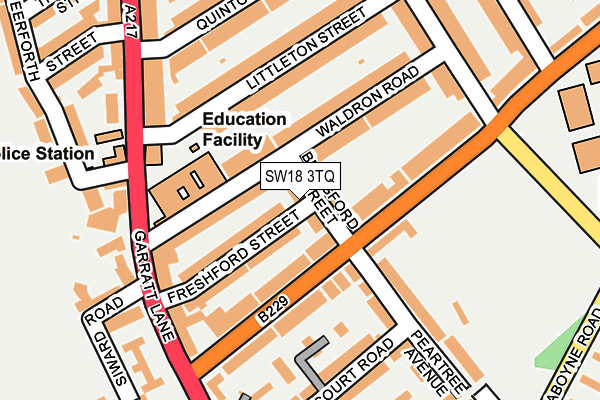 SW18 3TQ map - OS OpenMap – Local (Ordnance Survey)