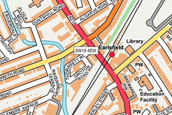 SW18 4EW map - OS OpenMap – Local (Ordnance Survey) SW18 4EW map - OS OpenMap – Local (Ordnance Survey)
