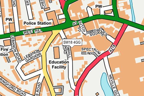 SW18 4GG map - OS OpenMap – Local (Ordnance Survey)