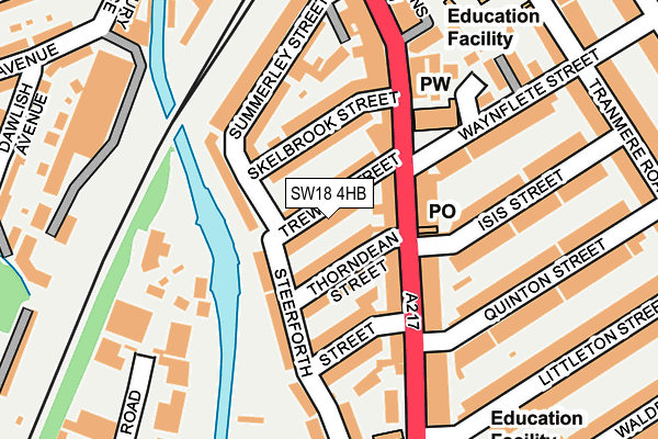 SW18 4HB map - OS OpenMap – Local (Ordnance Survey) SW18 4HB map - OS OpenMap – Local (Ordnance Survey)