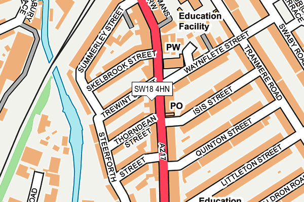 SW18 4HN map - OS OpenMap – Local (Ordnance Survey)