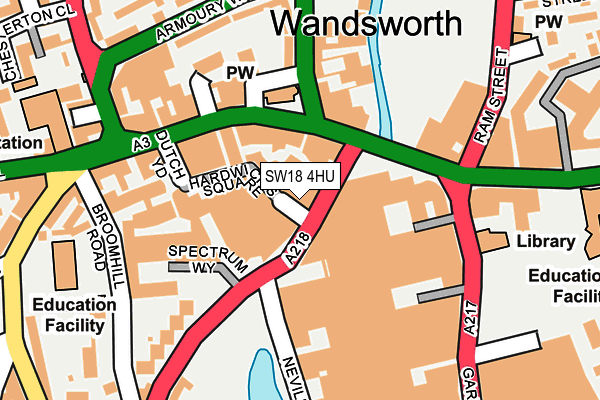 SW18 4HU map - OS OpenMap – Local (Ordnance Survey) SW18 4HU map - OS OpenMap – Local (Ordnance Survey)