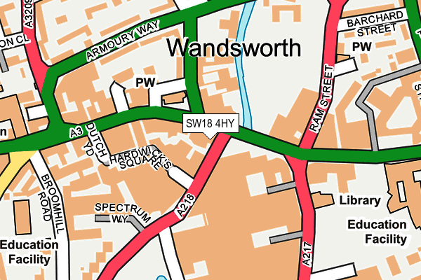 SW18 4HY map - OS OpenMap – Local (Ordnance Survey)