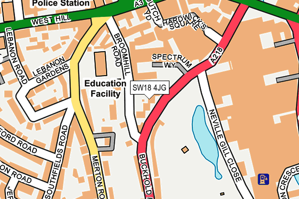 SW18 4JG map - OS OpenMap – Local (Ordnance Survey) SW18 4JG map - OS OpenMap – Local (Ordnance Survey)