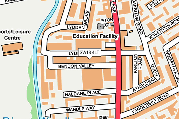 SW18 4LT map - OS OpenMap – Local (Ordnance Survey) SW18 4LT map - OS OpenMap – Local (Ordnance Survey)