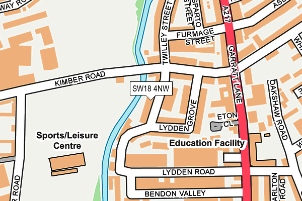 SW18 4NW map - OS OpenMap – Local (Ordnance Survey)
