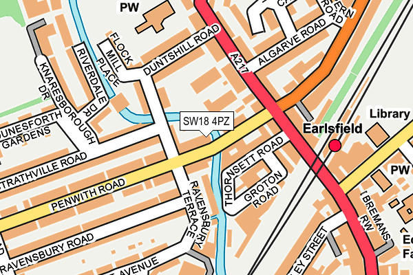 SW18 4PZ map - OS OpenMap – Local (Ordnance Survey) SW18 4PZ map - OS OpenMap – Local (Ordnance Survey)