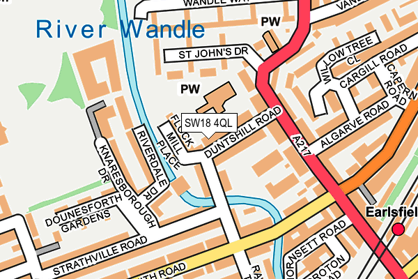 SW18 4QL map - OS OpenMap – Local (Ordnance Survey) SW18 4QL map - OS OpenMap – Local (Ordnance Survey)