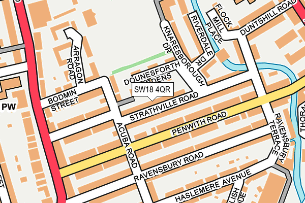 SW18 4QR map - OS OpenMap – Local (Ordnance Survey) SW18 4QR map - OS OpenMap – Local (Ordnance Survey)