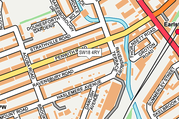SW18 4RY map - OS OpenMap – Local (Ordnance Survey) SW18 4RY map - OS OpenMap – Local (Ordnance Survey)