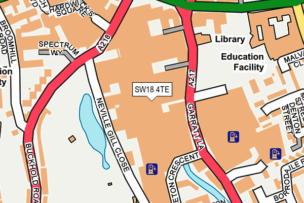 SW18 4TE map - OS OpenMap – Local (Ordnance Survey) SW18 4TE map - OS OpenMap – Local (Ordnance Survey)