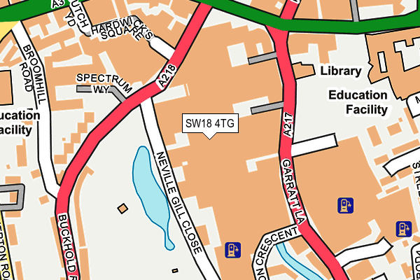 SW18 4TG map - OS OpenMap – Local (Ordnance Survey) SW18 4TG map - OS OpenMap – Local (Ordnance Survey)