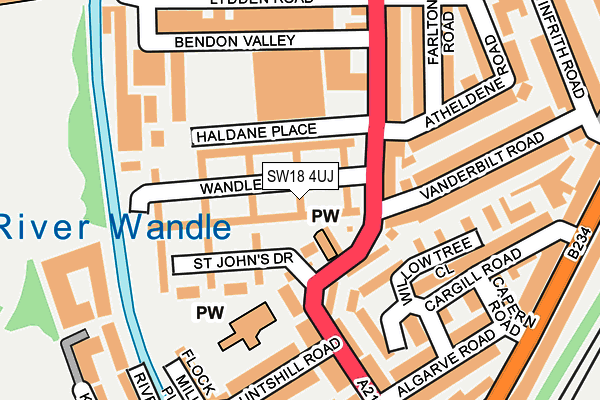 SW18 4UJ map - OS OpenMap – Local (Ordnance Survey) SW18 4UJ map - OS OpenMap – Local (Ordnance Survey)