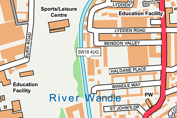 SW18 4UQ map - OS OpenMap – Local (Ordnance Survey) SW18 4UQ map - OS OpenMap – Local (Ordnance Survey)