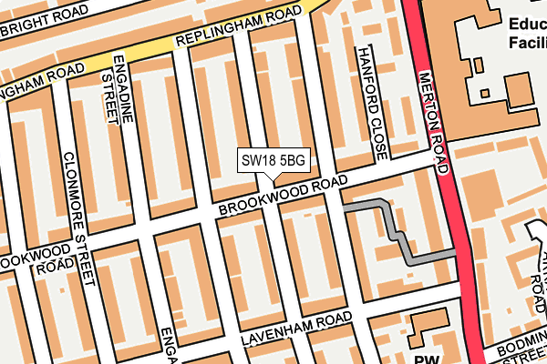 SW18 5BG map - OS OpenMap – Local (Ordnance Survey) SW18 5BG map - OS OpenMap – Local (Ordnance Survey)
