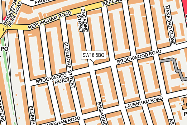 SW18 5BQ map - OS OpenMap – Local (Ordnance Survey) SW18 5BQ map - OS OpenMap – Local (Ordnance Survey)