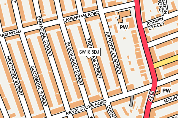 SW18 5DJ map - OS OpenMap – Local (Ordnance Survey) SW18 5DJ map - OS OpenMap – Local (Ordnance Survey)