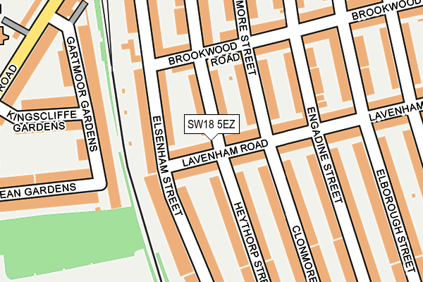 SW18 5EZ map - OS OpenMap – Local (Ordnance Survey) SW18 5EZ map - OS OpenMap – Local (Ordnance Survey)