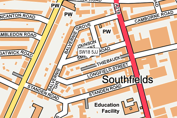 SW18 5JJ map - OS OpenMap – Local (Ordnance Survey) SW18 5JJ map - OS OpenMap – Local (Ordnance Survey)