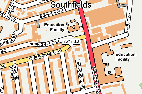 SW18 5LJ map - OS OpenMap – Local (Ordnance Survey) SW18 5LJ map - OS OpenMap – Local (Ordnance Survey)