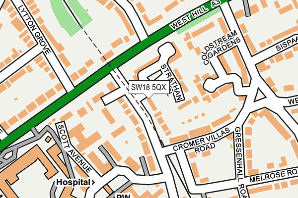 SW18 5QX map - OS OpenMap – Local (Ordnance Survey) SW18 5QX map - OS OpenMap – Local (Ordnance Survey)