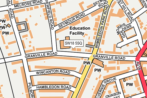 SW18 5SQ map - OS OpenMap – Local (Ordnance Survey) SW18 5SQ map - OS OpenMap – Local (Ordnance Survey)