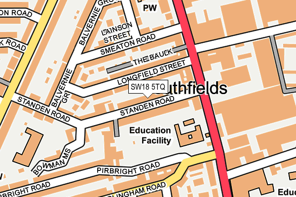 SW18 5TQ map - OS OpenMap – Local (Ordnance Survey) SW18 5TQ map - OS OpenMap – Local (Ordnance Survey)