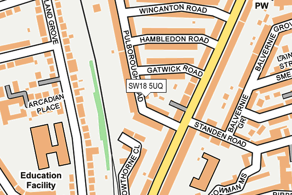 SW18 5UQ map - OS OpenMap – Local (Ordnance Survey) SW18 5UQ map - OS OpenMap – Local (Ordnance Survey)